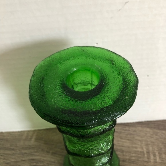 Vtg Emerald Green Textured Glass - Picture 4 of 8